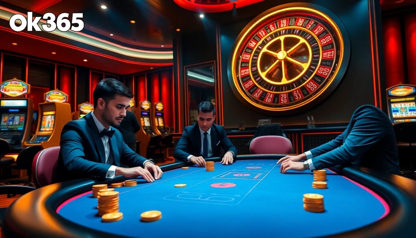 Experience the excitement of high-stakes gambling at https://ok365.tw/ with vibrant tables and golden chips.