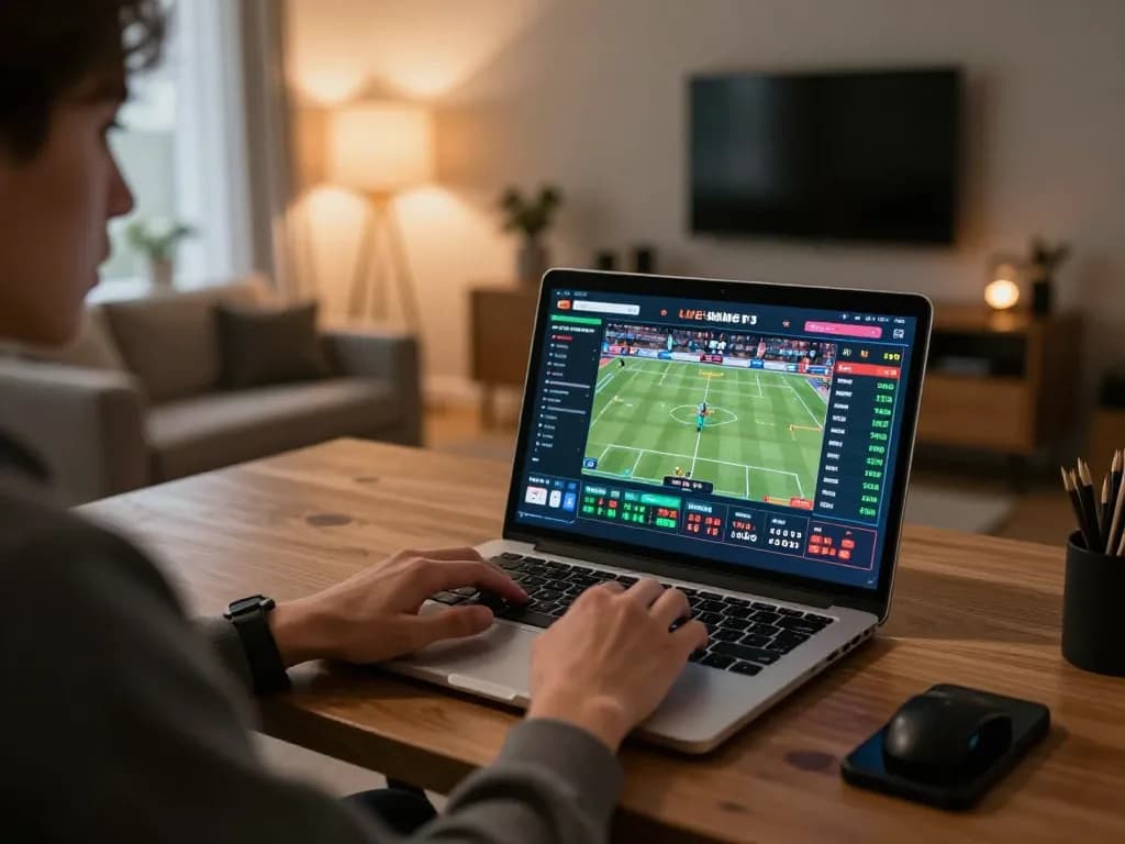 Engaging in sports betting with 78 win through live online platform, analyzing odds and placing bets.