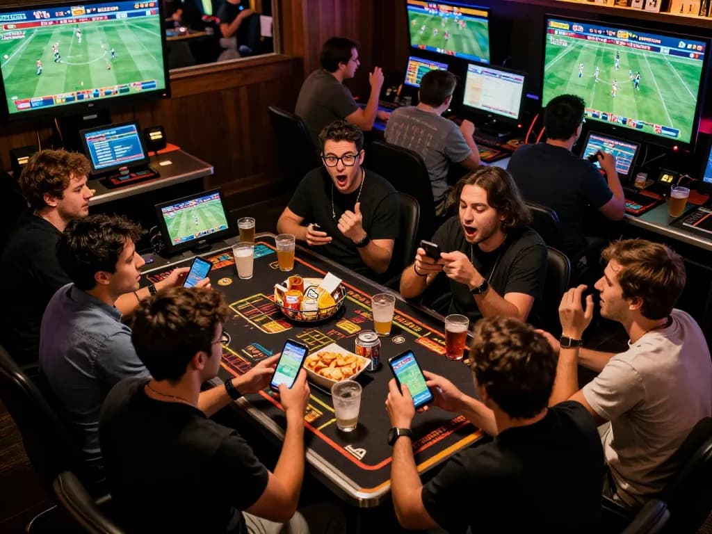 LUCKY88 users actively placing bets on sports events in an action-packed atmosphere