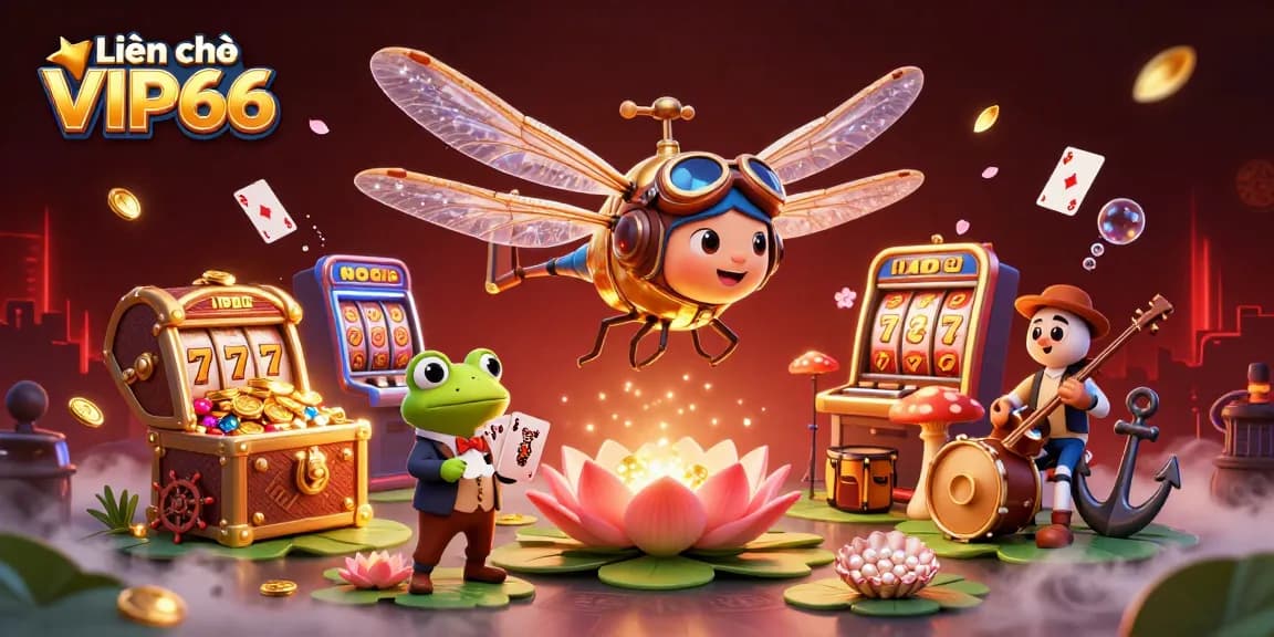 Engage with Liên hệ VIP66 through this vibrant 3D casino illustration highlighting exciting gameplay elements.