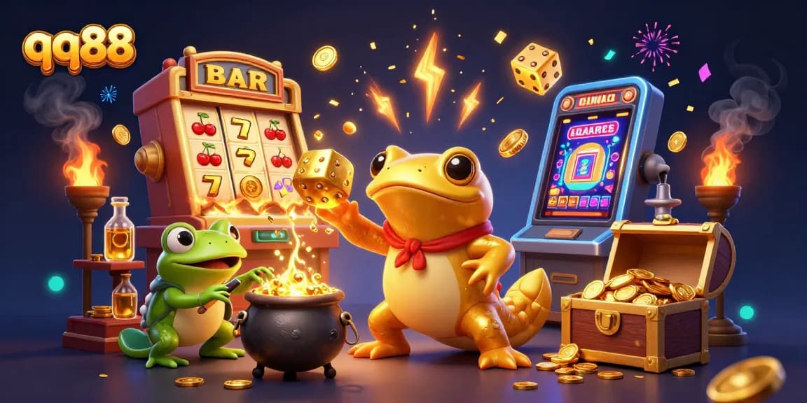 Experience exciting gameplay with qq88's golden alchemist in a vibrant casino setting.