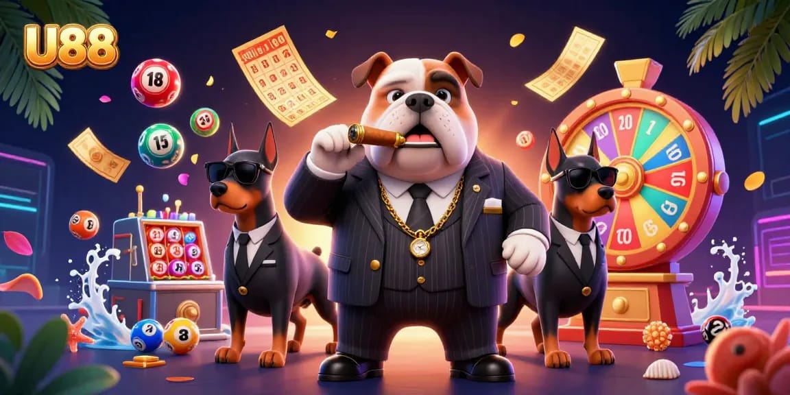 Engage with U88's thrilling casino experience featuring colorful prize elements and dynamic game energy.