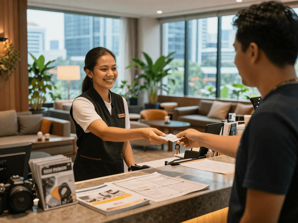 Enjoying a warm welcome at ROKOK88 Penginapan with city views and cozy ambiance