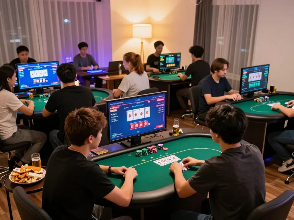 one88me players engaging in an online poker game, showcasing strategy and excitement