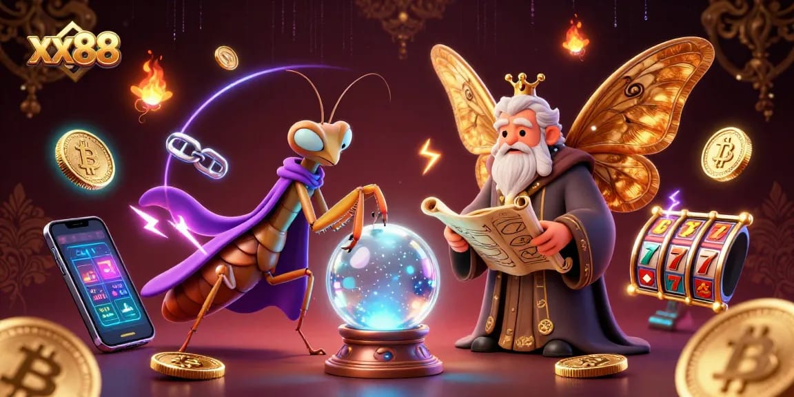 Engage with xx88’s immersive gambling experience featuring vibrant slot elements and mystical characters.