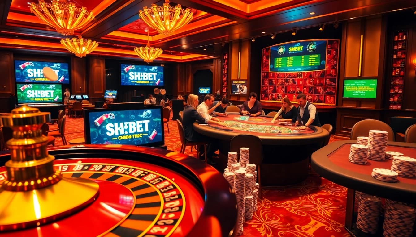 Enjoy vibrant online gaming experience with truy cập SHBET chính thức featuring roulette and poker tables.
