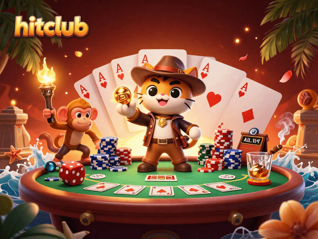 Experience the thrill of hitclub as the explorer cat uncovers casino treasures amidst dynamic gaming elements.