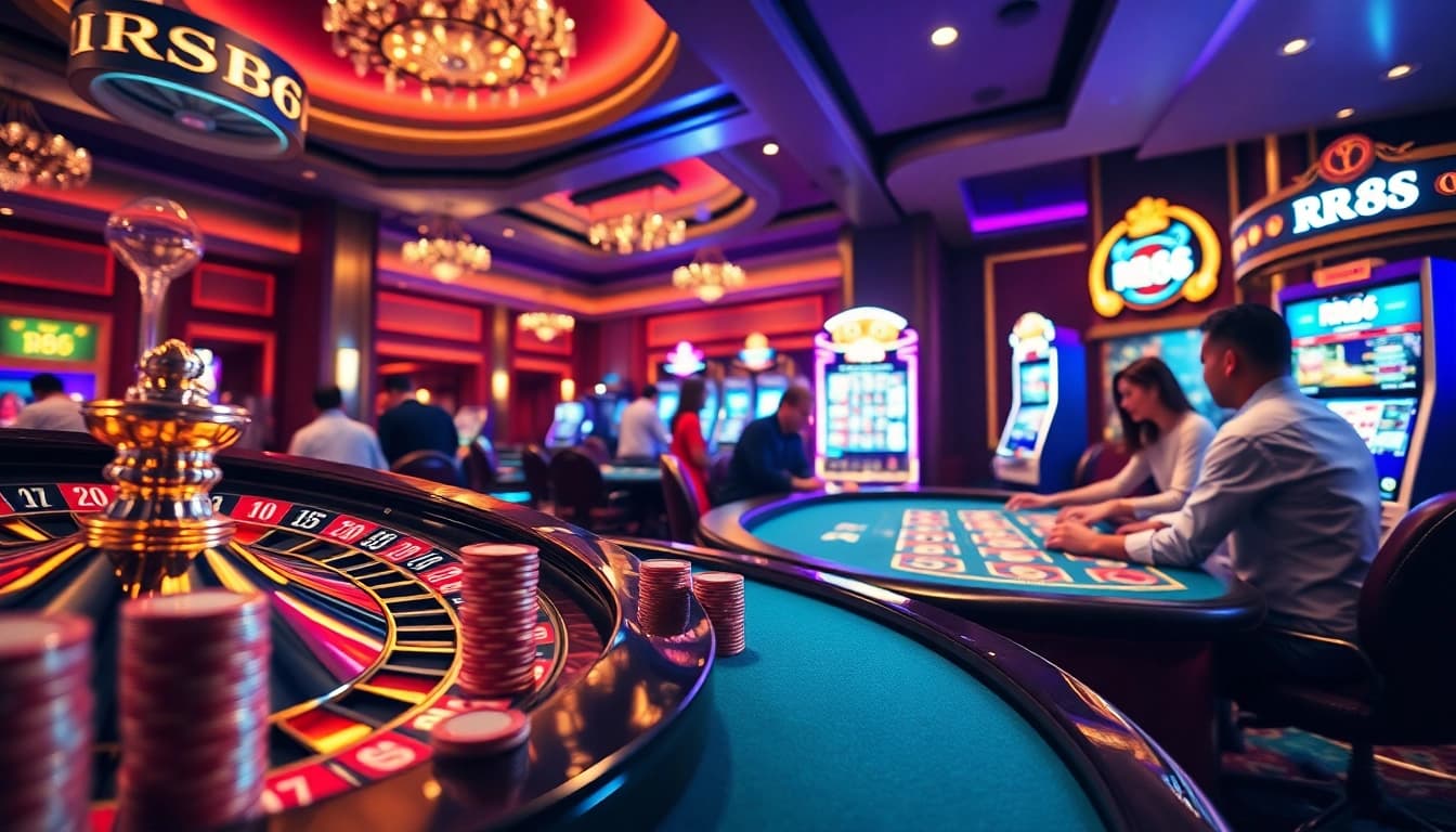 Experience the excitement of RR88 casino with vibrant games and luxurious atmosphere.