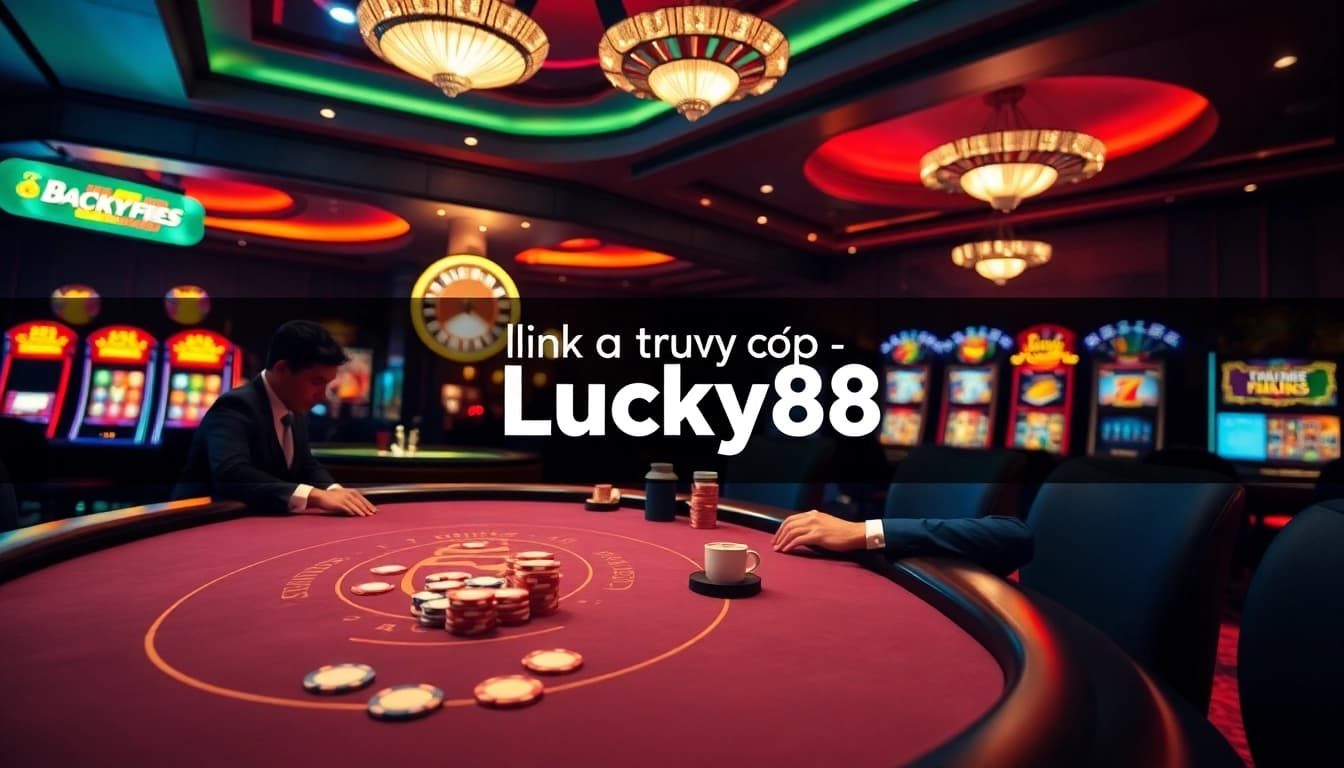 Experience the excitement of online gambling with Link truy cập Lucky88 at a luxurious casino.