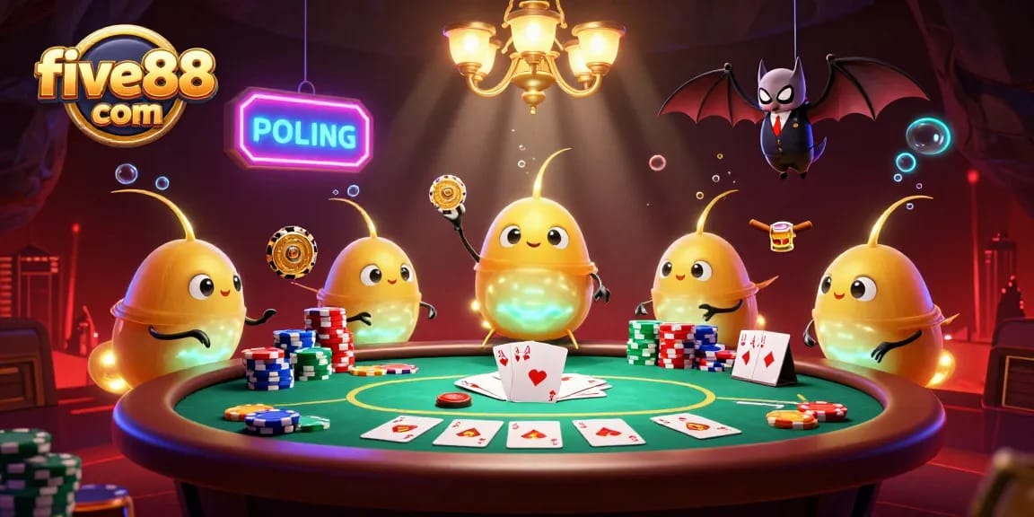 Experience the excitement of five88 com with vibrant gambling elements and dynamic glowworms illuminating the scene.