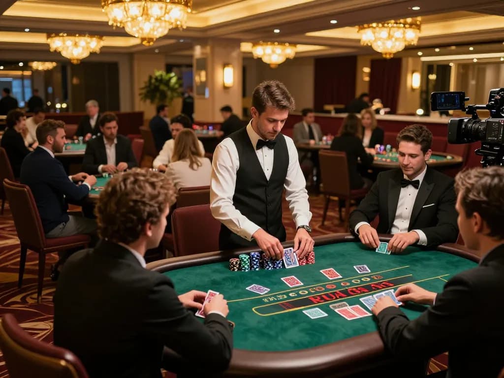 Players experiencing the excitement of blackjack at Red88 Casino, showcasing strategic gameplay and luxurious atmosphere.