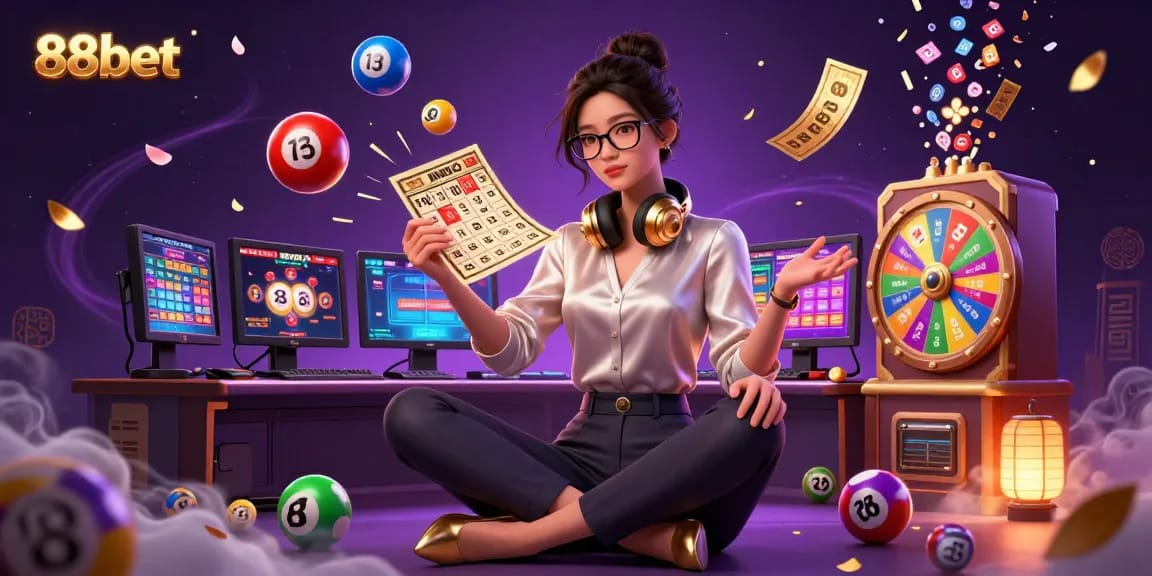 Experience the thrill of 88bet with vibrant casino games and exciting lottery elements in a dynamic scene.