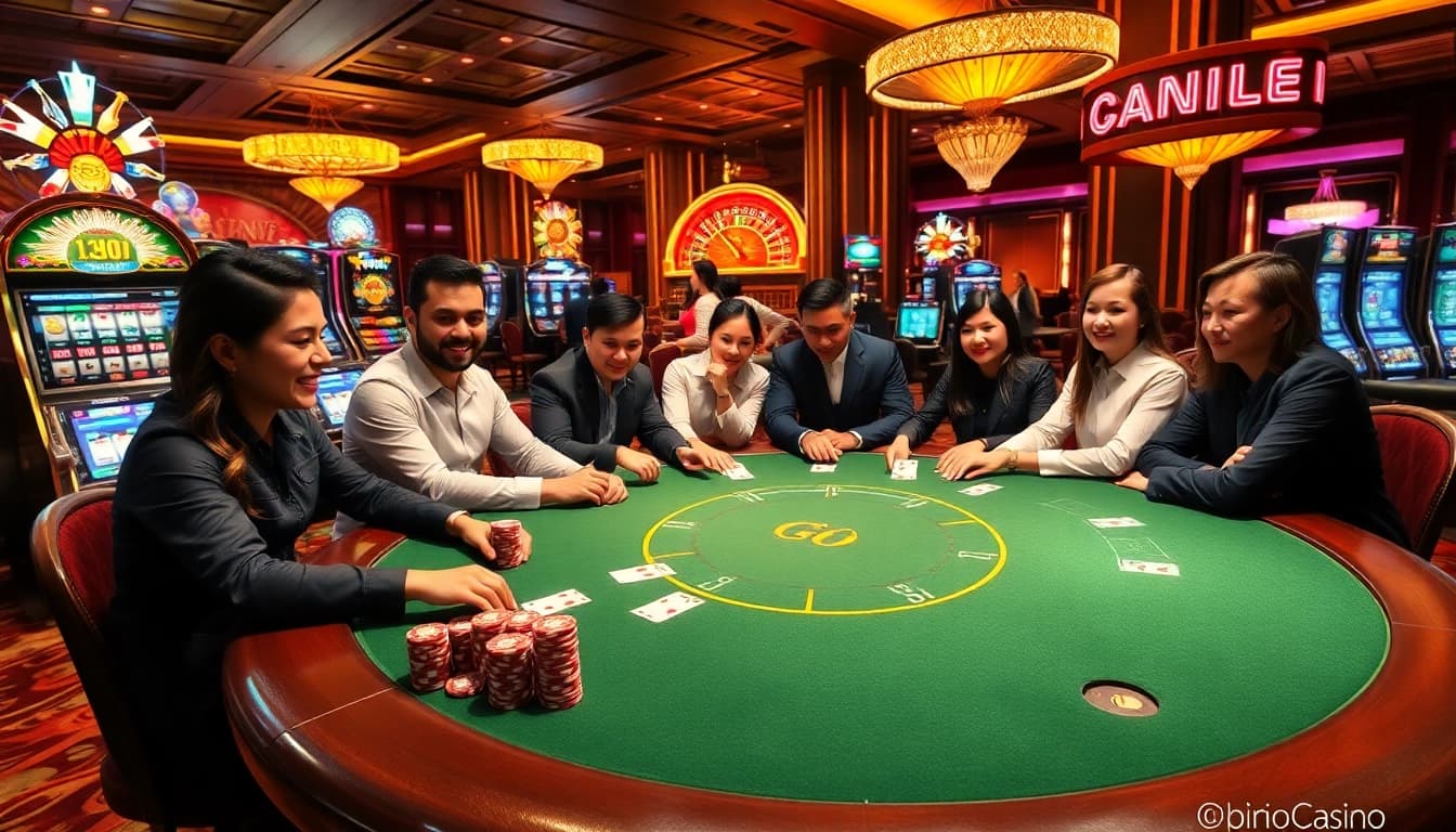 Intense players strategizing in a professional poker game u888 surrounded by vibrant casino elements.