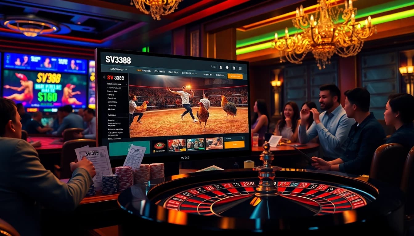 SV388 interactive online betting on cockfighting with live streaming and vibrant interface.