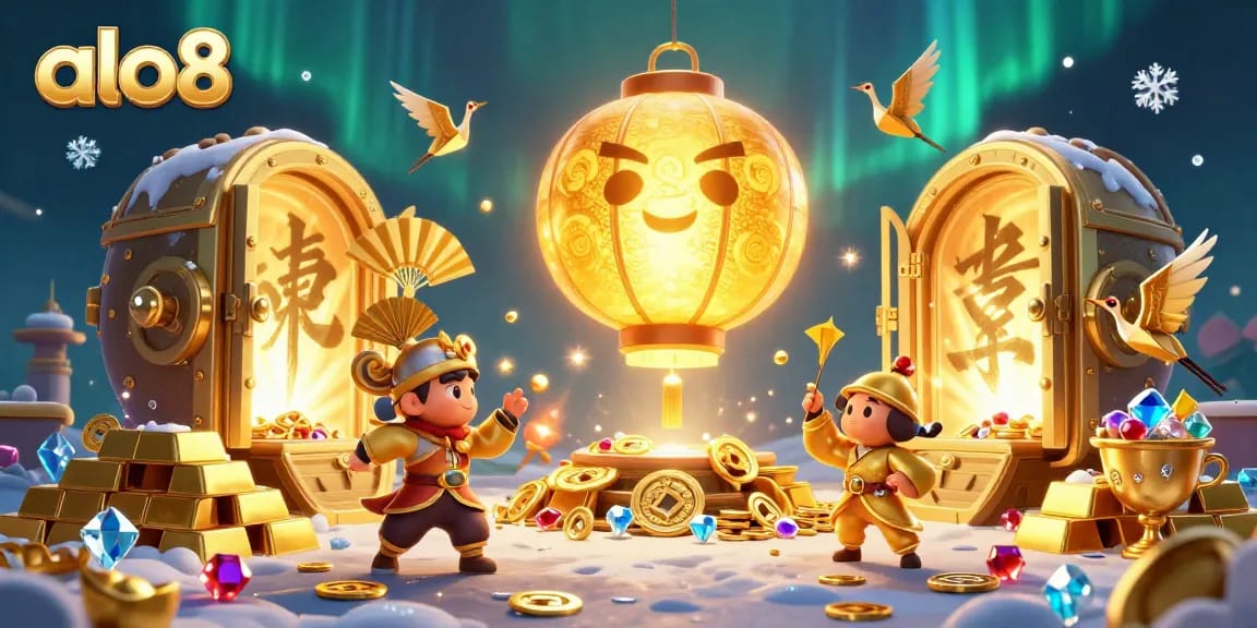 Engage with alo8 adventures as golden lantern spirits illuminate the casino's treasure bonanza!