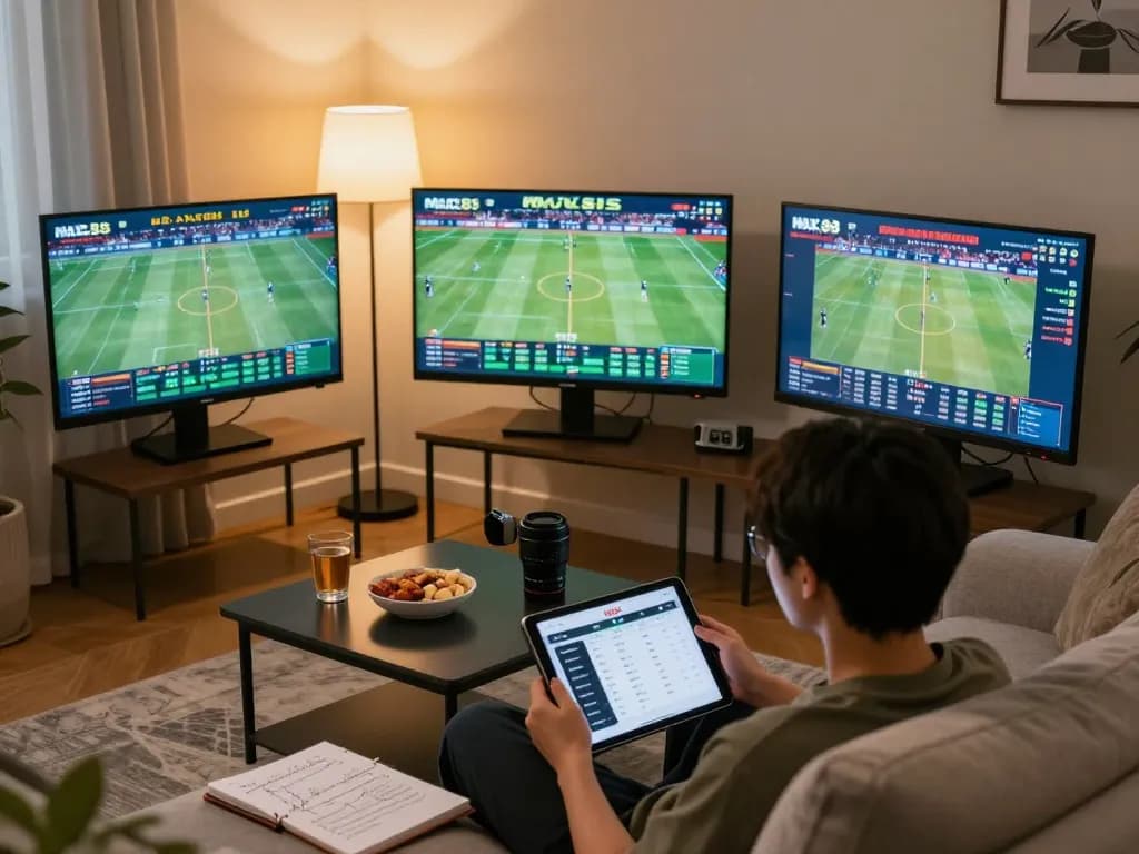Person using max88s app for sports betting in a cozy living room setting