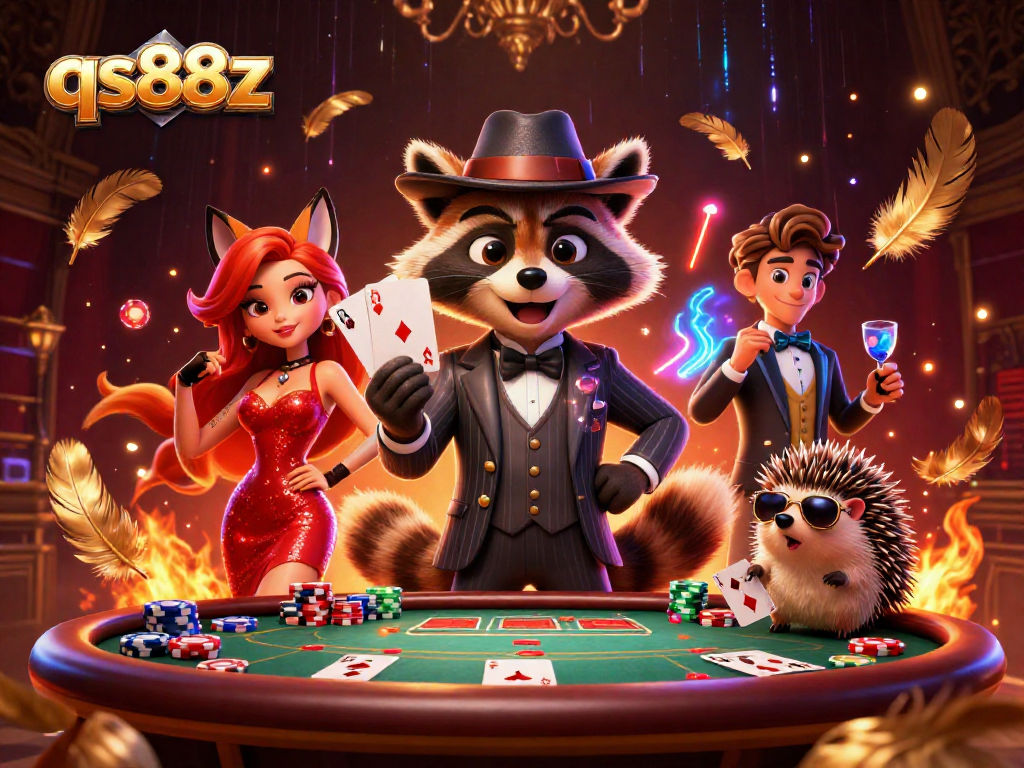 Experience the excitement of qs88z poker with charming characters and dynamic elements in a vibrant casino setting