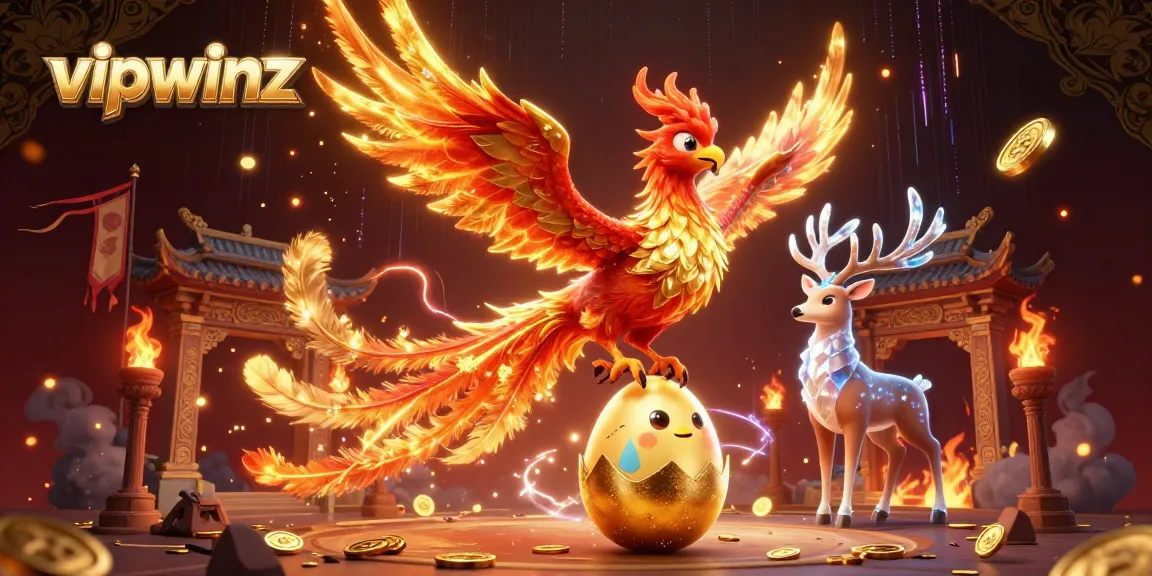 Engage with vipwinz as a phoenix rises in an ultra-detailed 3D casino scene filled with dynamic betting elements.