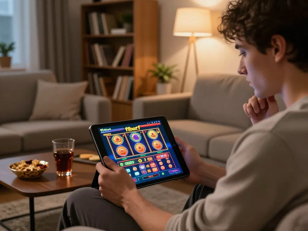 Play exciting games on 11bet1 platform within a cozy home setting for a strategic gaming experience.