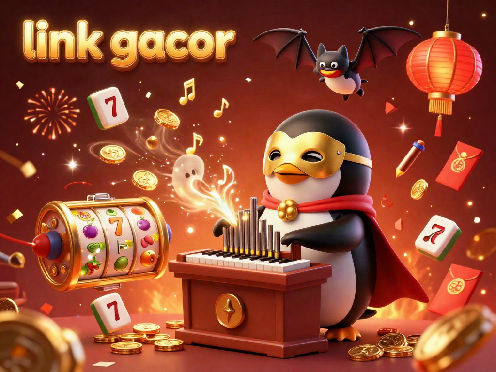 Experience the winning excitement with link gacor as golden coins and slot reels create a vibrant casino atmosphere.