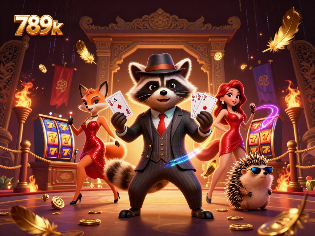 Engage with 789k for slot game excitement featuring lively casino characters in action.