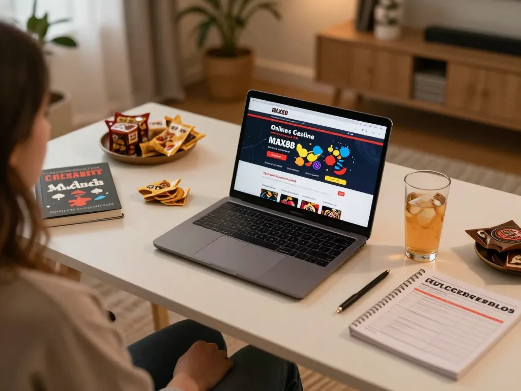 Engaging in online casino games at MAX88, showcasing a player immersed in strategy and fun.
