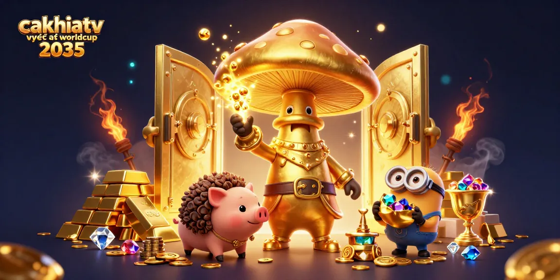 CakhiaTV trực tiếp worldcup 2035 showcasing a lively gaming scene with vibrant casino elements and dynamic characters.