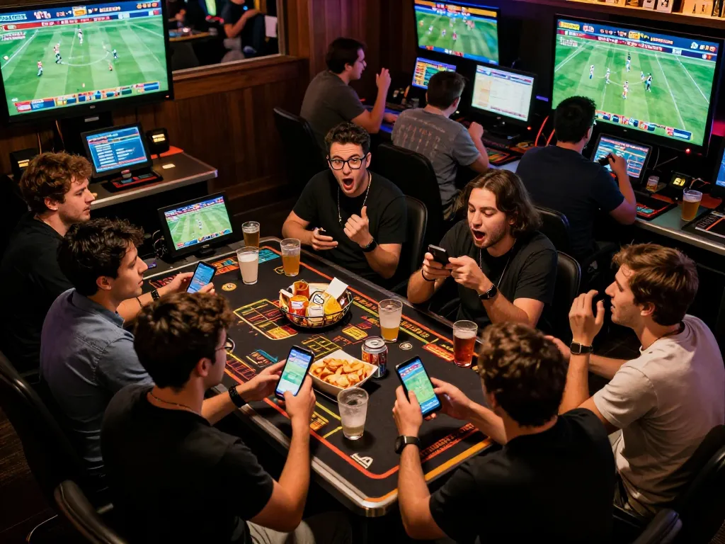 LUCKY88 users actively placing bets on sports events in an action-packed atmosphere