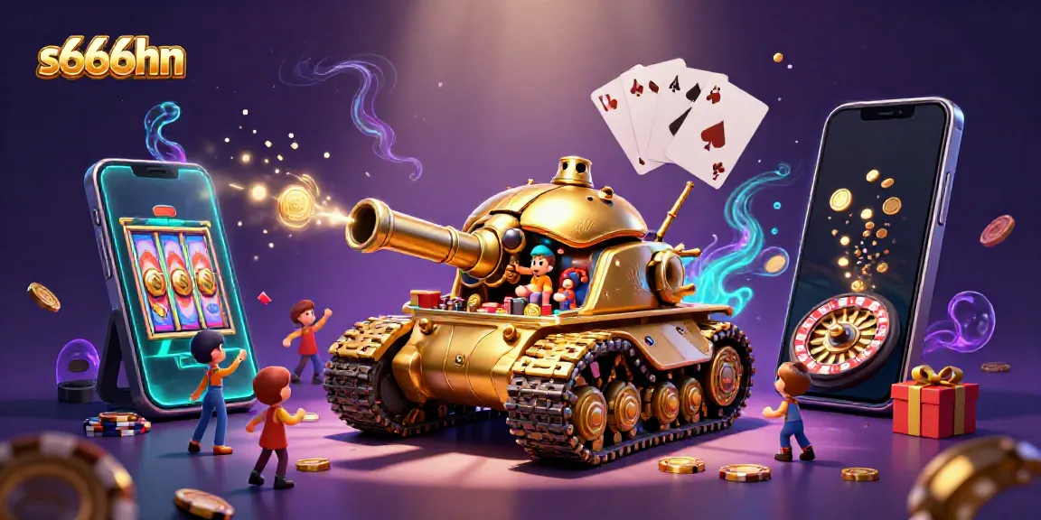 Engage with the dynamic 3D illustration showcasing s666hn's miniature casino bursting with excitement and color.