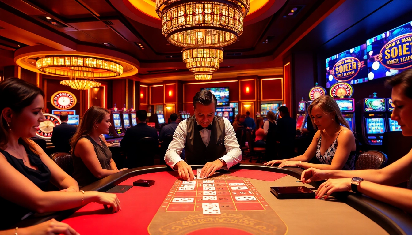 Experience the thrilling atmosphere of B52 Club gaming with players at a casino table.