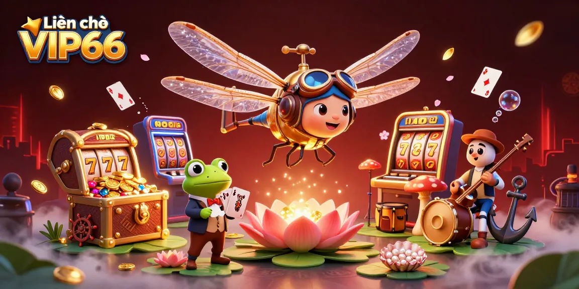 Engage with Liên hệ VIP66 through this vibrant 3D casino illustration highlighting exciting gameplay elements.