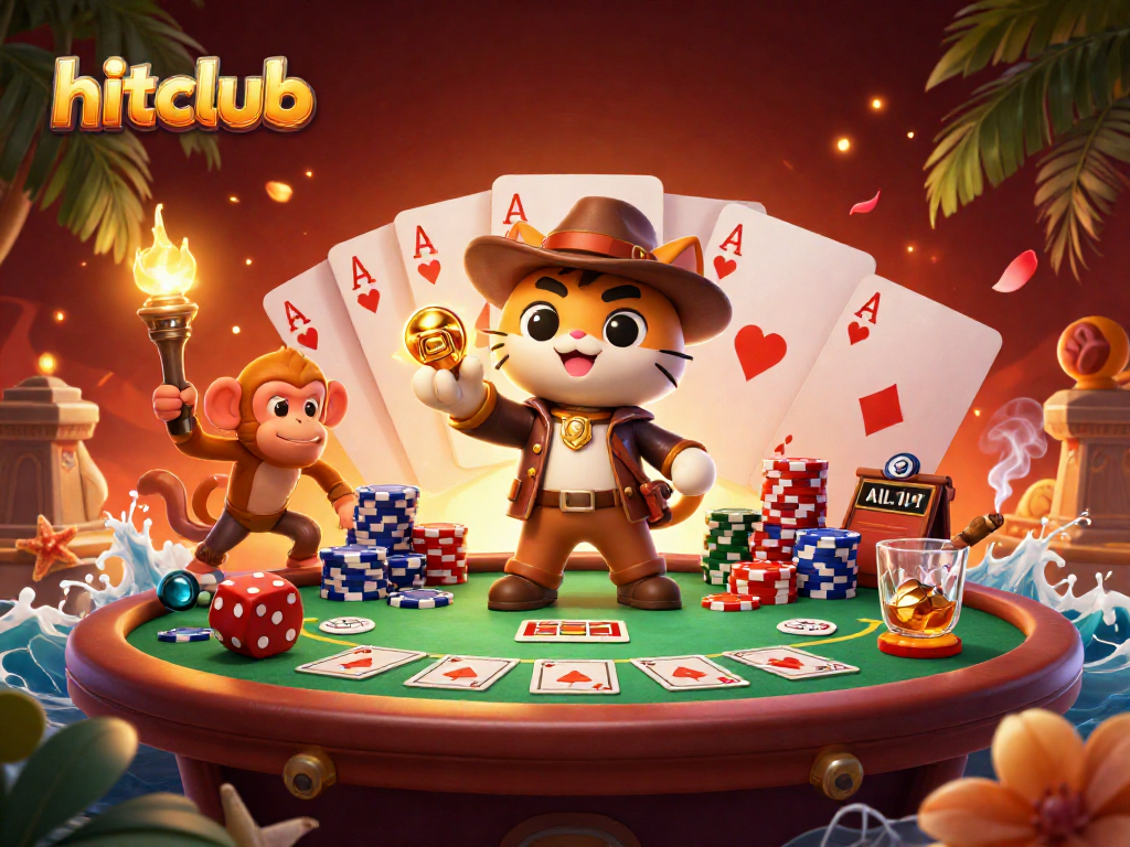 Experience the thrill of hitclub as the explorer cat uncovers casino treasures amidst dynamic gaming elements.