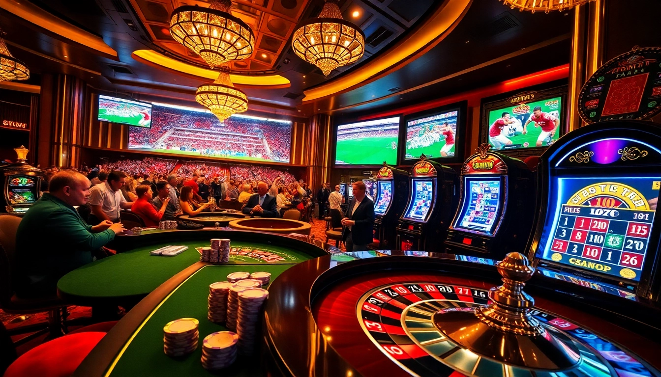 Experience the excitement of okwintv trực tiếp bóng đá while enjoying a luxurious casino atmosphere filled with thrilling games.