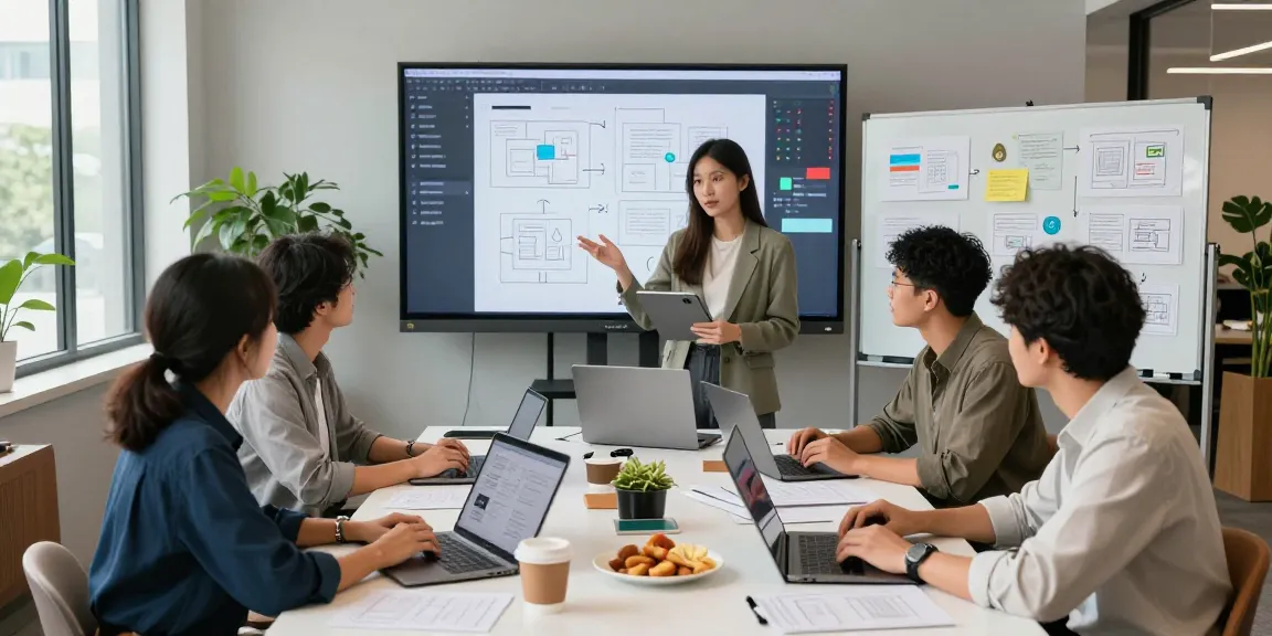 Team collaborating on the WPS Official Website project in a modern office