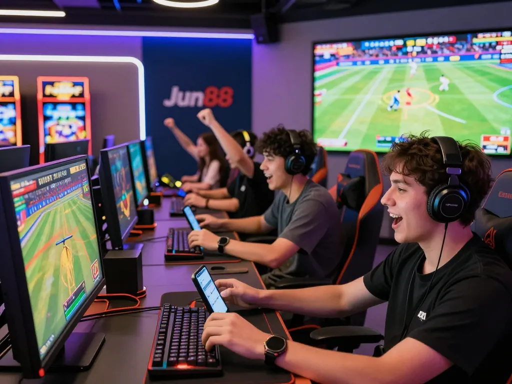 Engaged players enjoying thrilling gaming experiences at jun88plcom, showcasing diverse games and vibrant atmosphere.
