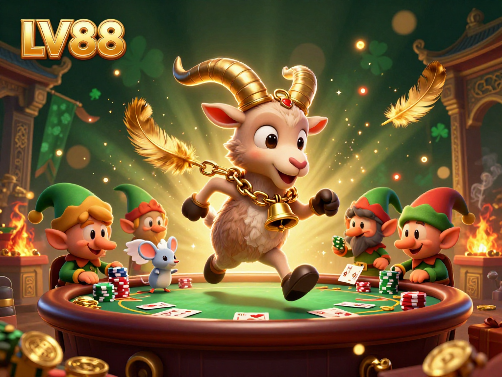 Experience LV88’s thrilling poker atmosphere with animated characters in a lively casino setting.
