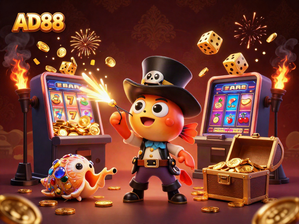Engage with AD88’s shining jackpot world filled with magical characters and dynamic casino elements.