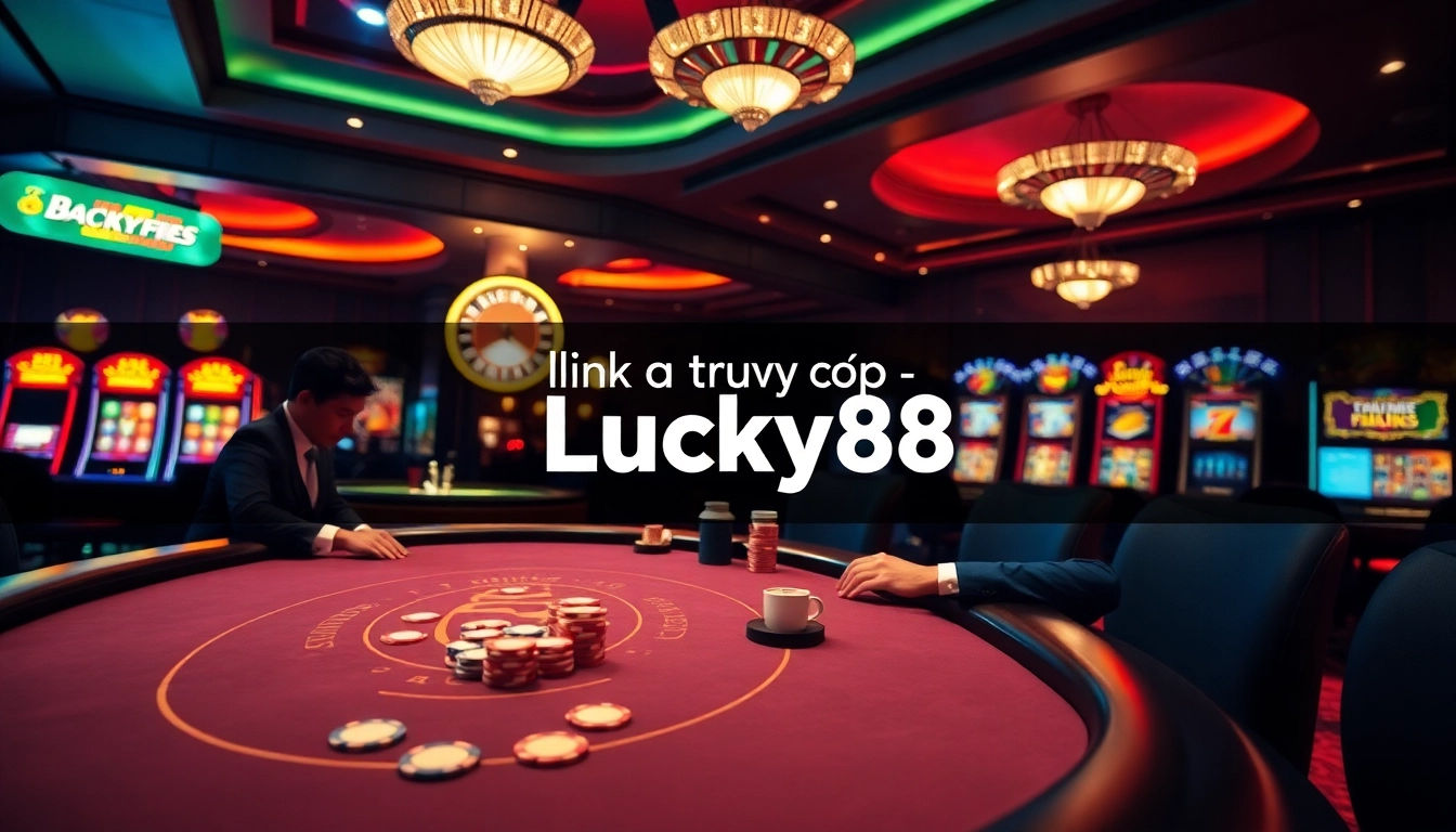 Experience the excitement of online gambling with Link truy cập Lucky88 at a luxurious casino.