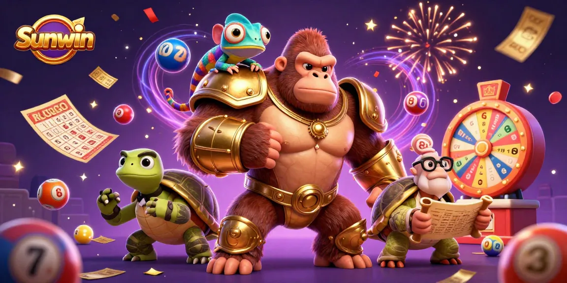 Engage with Sunwin's thrilling games as a gorilla king showcases gaming excitement.