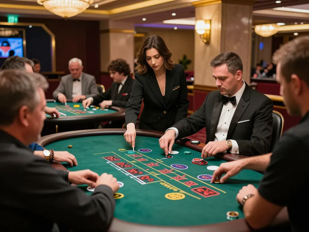 Engaging scene at nhà cái bl555 with players placing bets at a live dealer blackjack table.