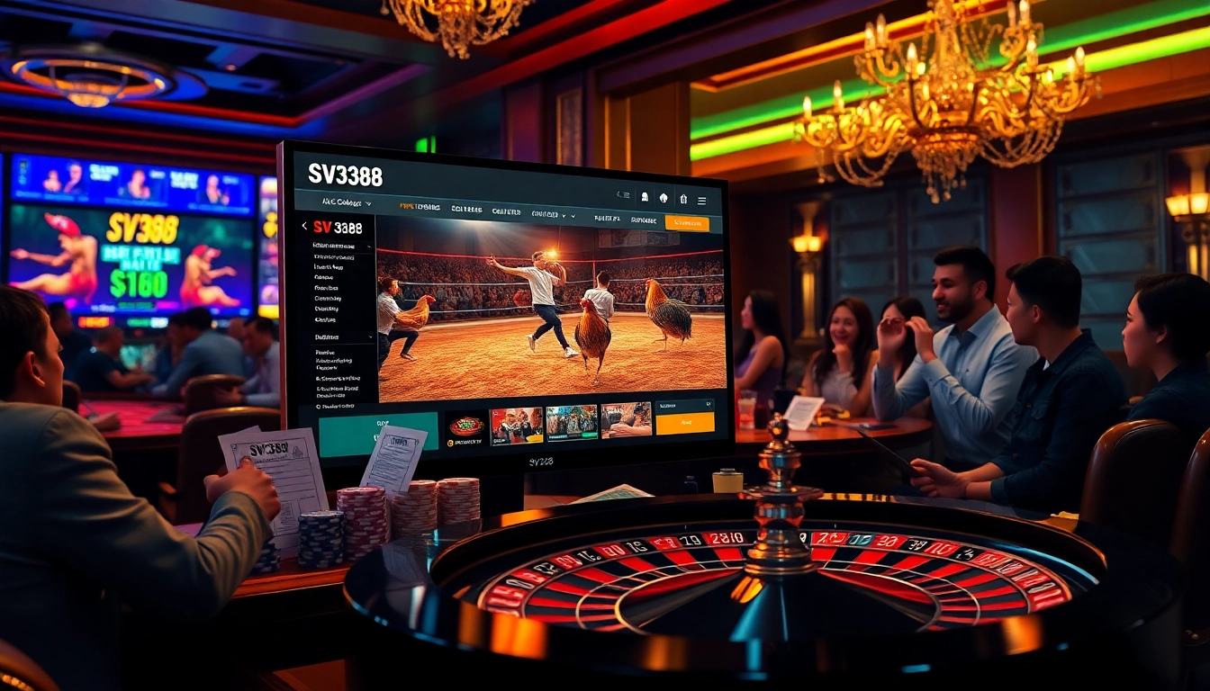 SV388 interactive online betting on cockfighting with live streaming and vibrant interface.