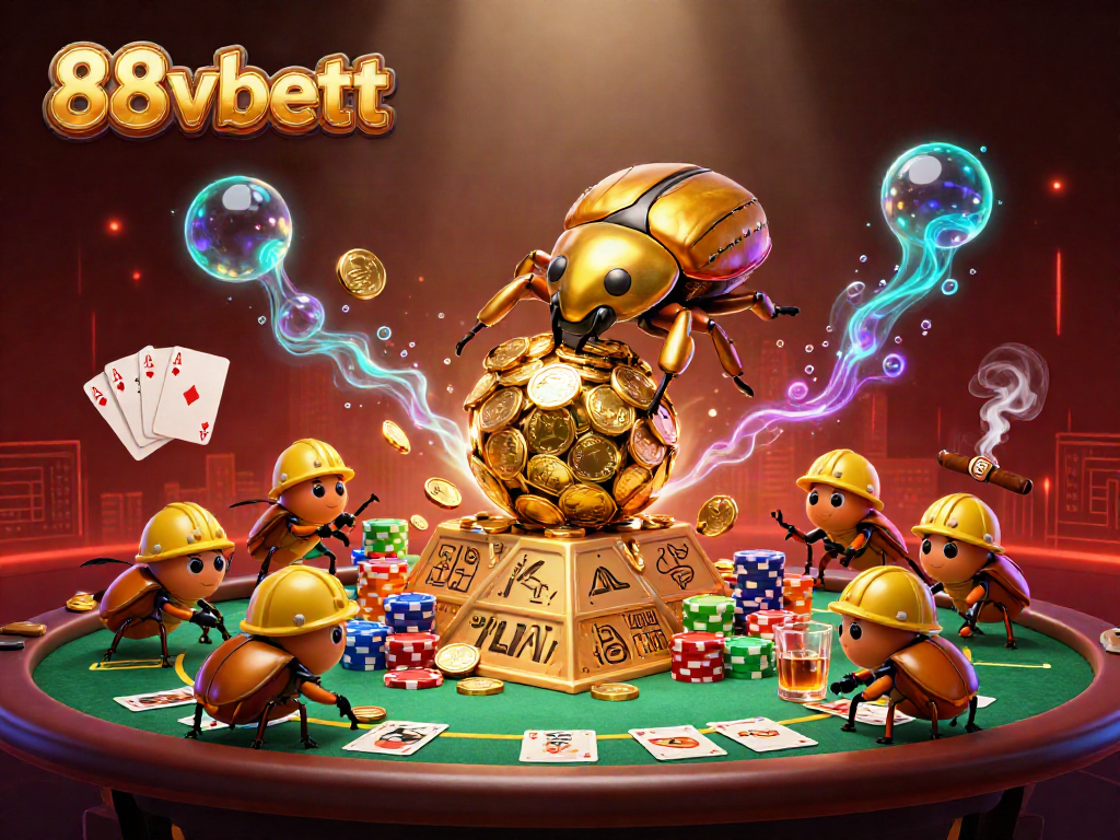 Experience vibrant gameplay at 88vbett with massive golden beetles and poker excitement.