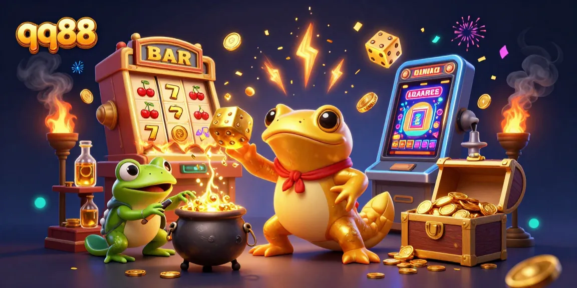 Experience exciting gameplay with qq88's golden alchemist in a vibrant casino setting.