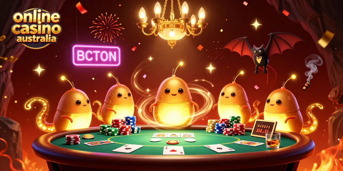 Engage in thrilling moments at an online casino Australia with vibrant glowworms and dynamic poker action.