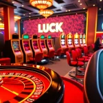 Experience the excitement of LUCK 8 with vibrant casino games and digital displays.