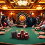 Experience luxury gaming at https://bin88.help/ with a vibrant casino scene featuring tables and excitement.