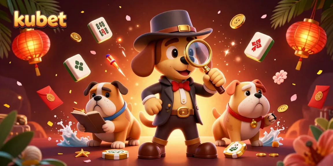 Engage in thrilling kubet gaming adventures with a detective and lucky tokens in a vibrant casino scene.