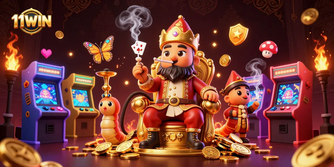 Engage with 11WIN's vibrant online casino adventures featuring dynamic gaming elements and colorful characters.
