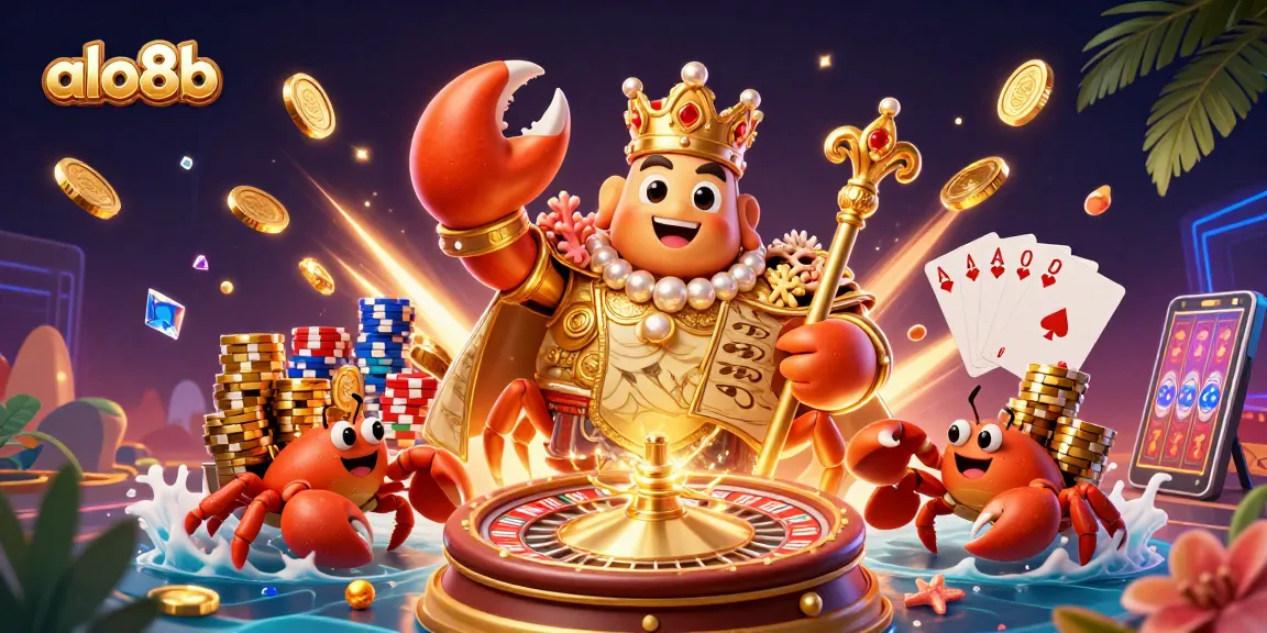 Experience excitement with alo8b as the golden crab emperor rules over cascading winnings in a vibrant casino