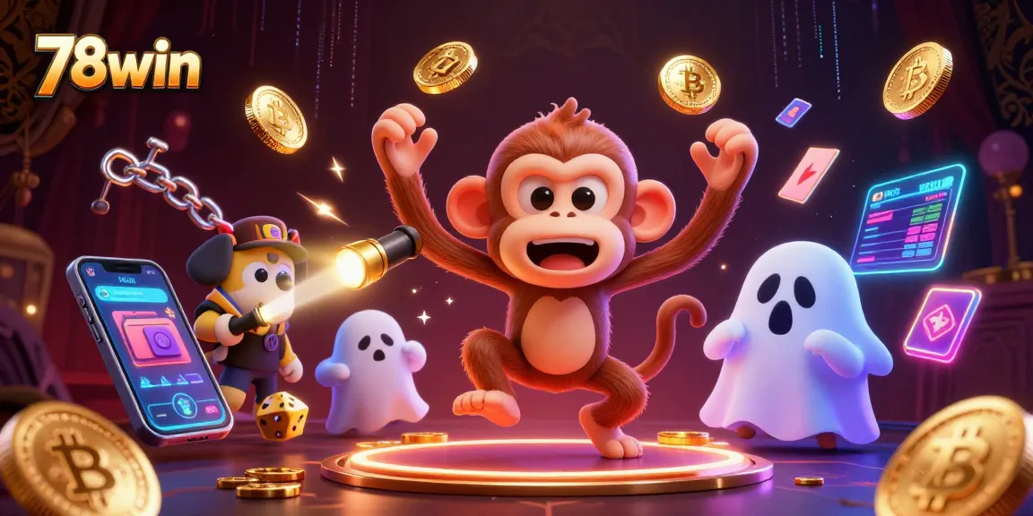 Engage with the joyful chaos of 78win while the mischievous poltergeist monkey juggles casino treasures.